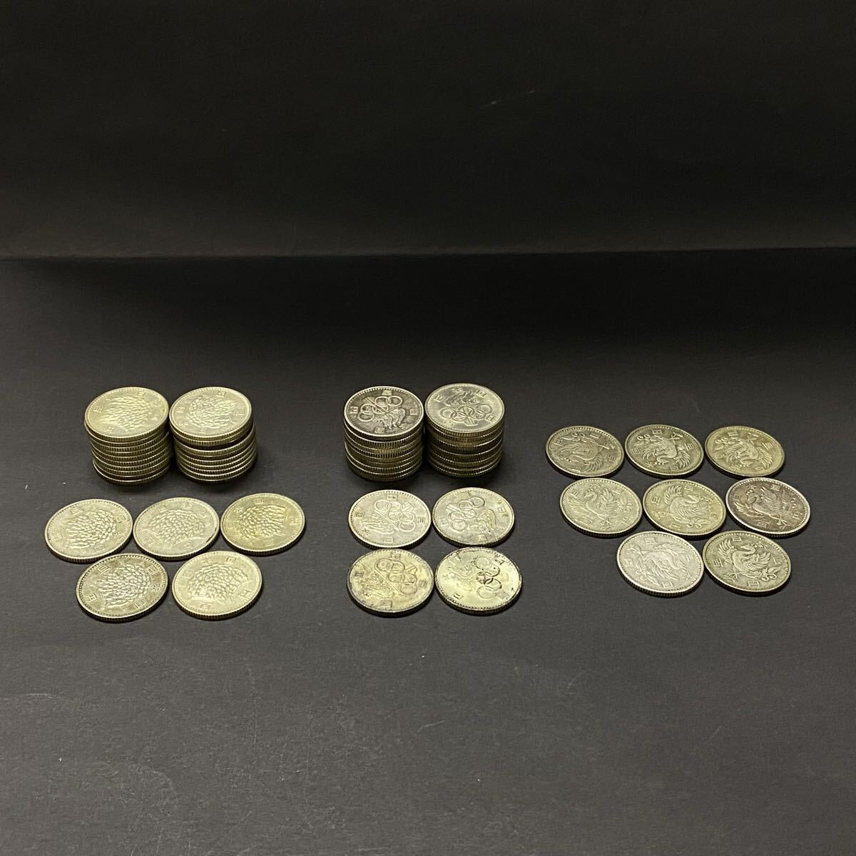 【5K34】1円スタート 100円 百円銀貨 東京オリンピック 稲穂 鳳凰 まとめて 57枚 額面 5,700円 昭和 日本国 古銭 記念 硬貨 コレクション