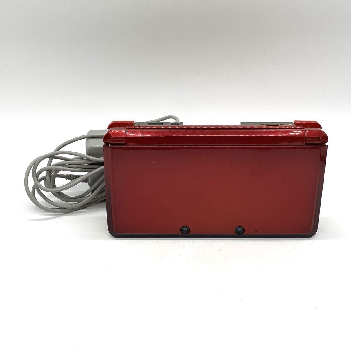 【5白57】1円スタート Nintendo 3DS / CTR-001 任天堂 ニンテンドー ゲーム機 本体 3DS フレアレッド 通電確認済み 充電器付 WAP-002