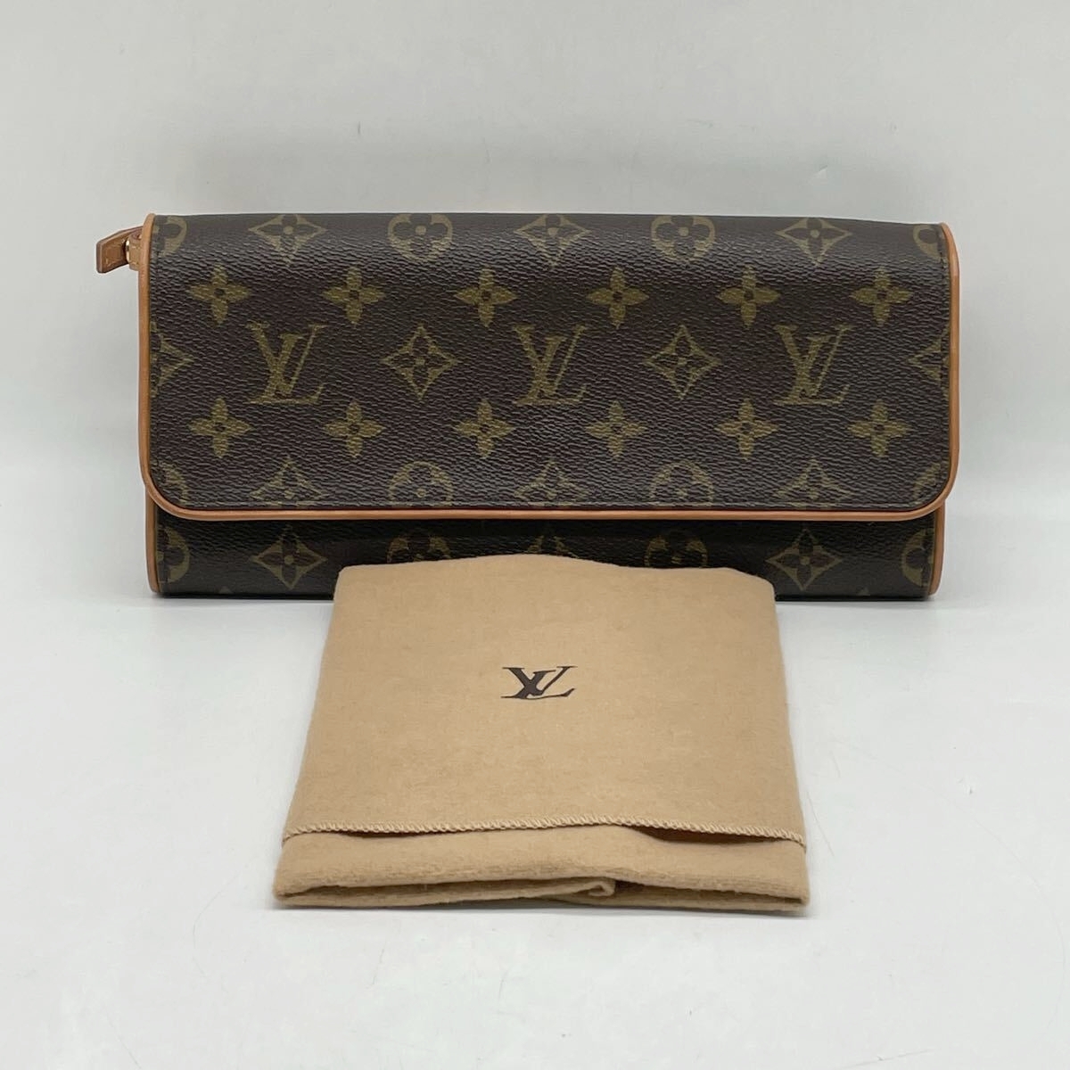 【5S39】1円スタート LOUIS VUITTON / FL0090 ルイヴィトン モノグラム ポシェットツインGM ショルダーバッグ ポーチ 鞄 ブラウン系