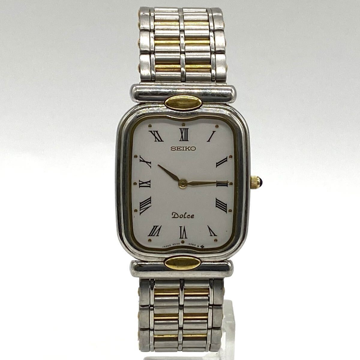 【5白36】 1円スタート SEIKO DOLCE / 9530-5050 セイコー ドルチェ クォーツ 電池式 スクエア レディース腕時計 コンビカラー 
