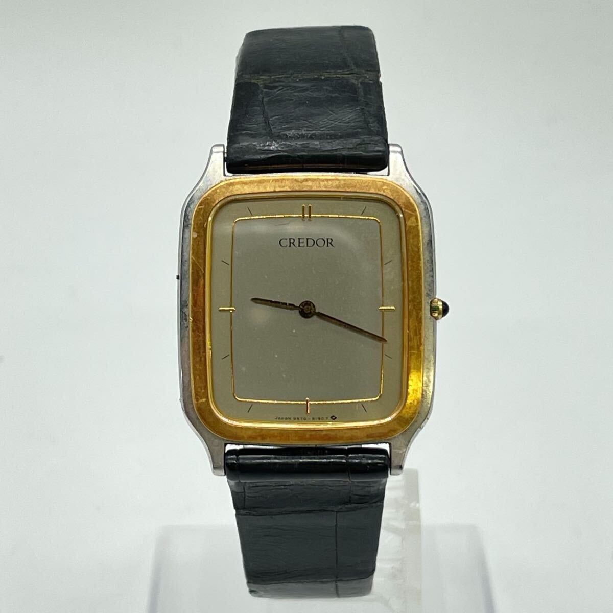 【5R1】1円スタート SEIKO CREDOR / 9570-5180 セイコー クレドール クォーツ 電池式 18K BEZEL 18金ベゼル ゴールド 腕時計