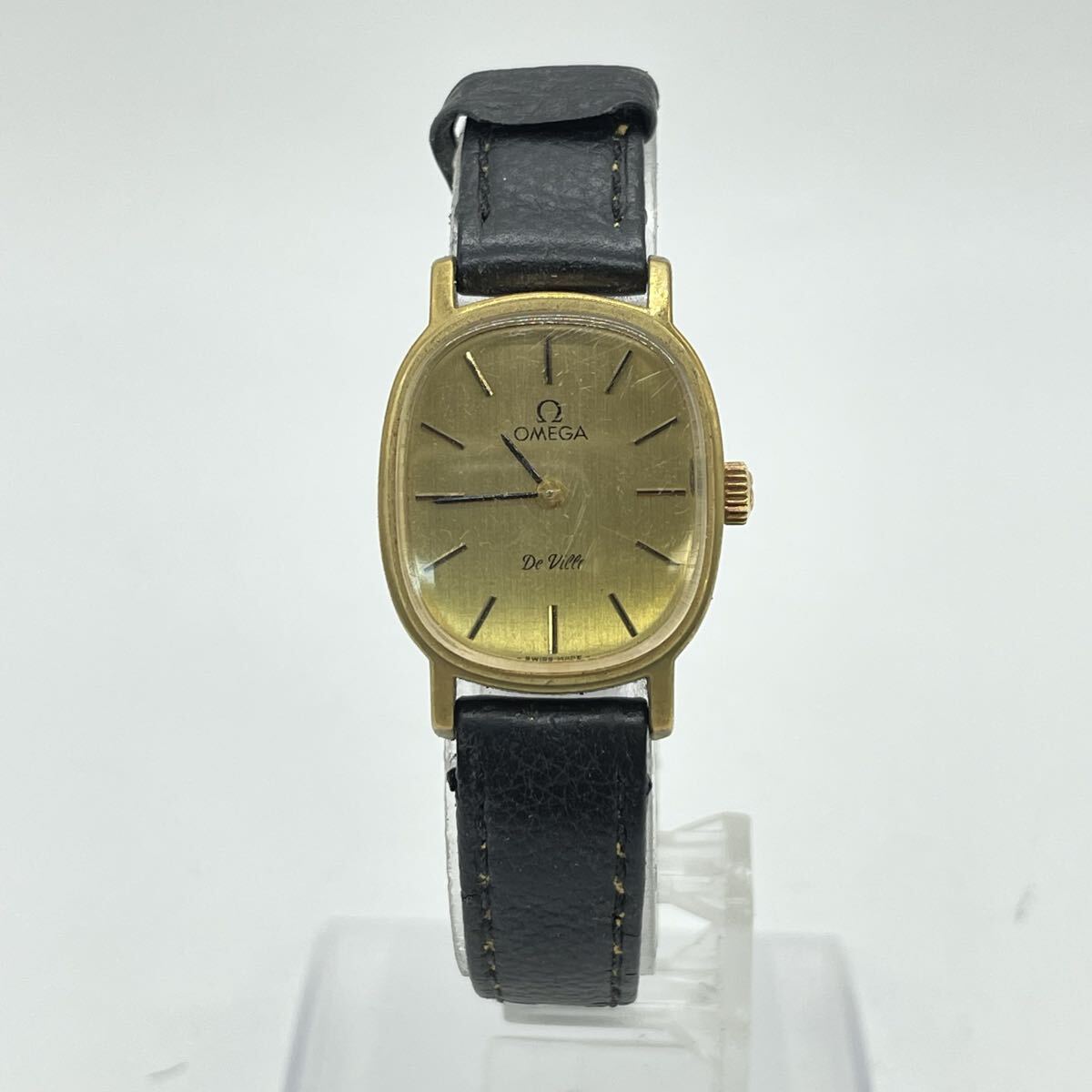 【5A30】1円スタート OMEGA De Ville / Cal.625 オメガ Ω デビル 17石 手巻き ゴールドカラー ゴールド文字盤 腕時計 レディース 