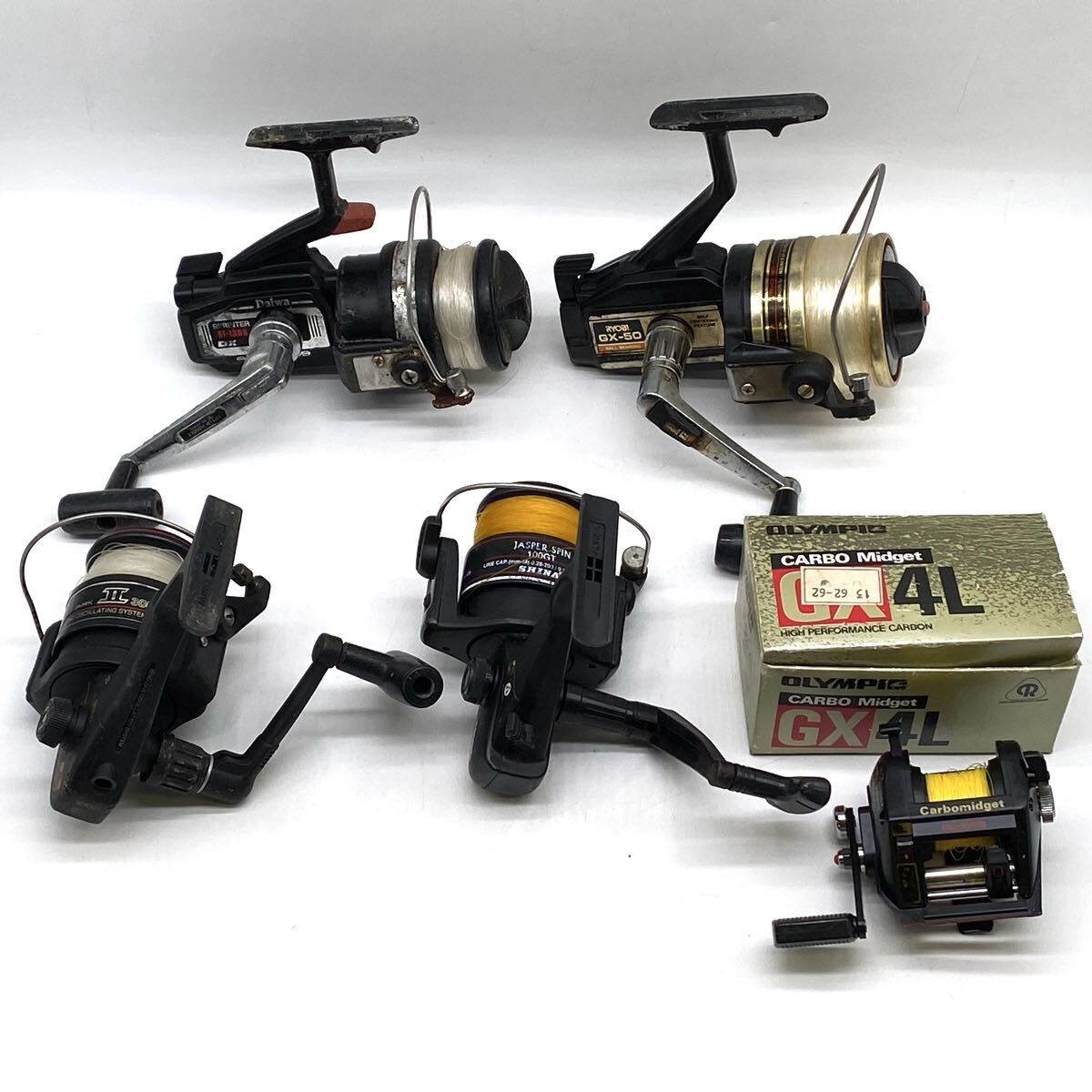 【5Y37】1円スタート リール まとめて5点 リール Daiwa SPRINTER ST-1300 DX RYOBI GX-50 OLYMPIC GX 4L ダイワ オリムピック フィッシング