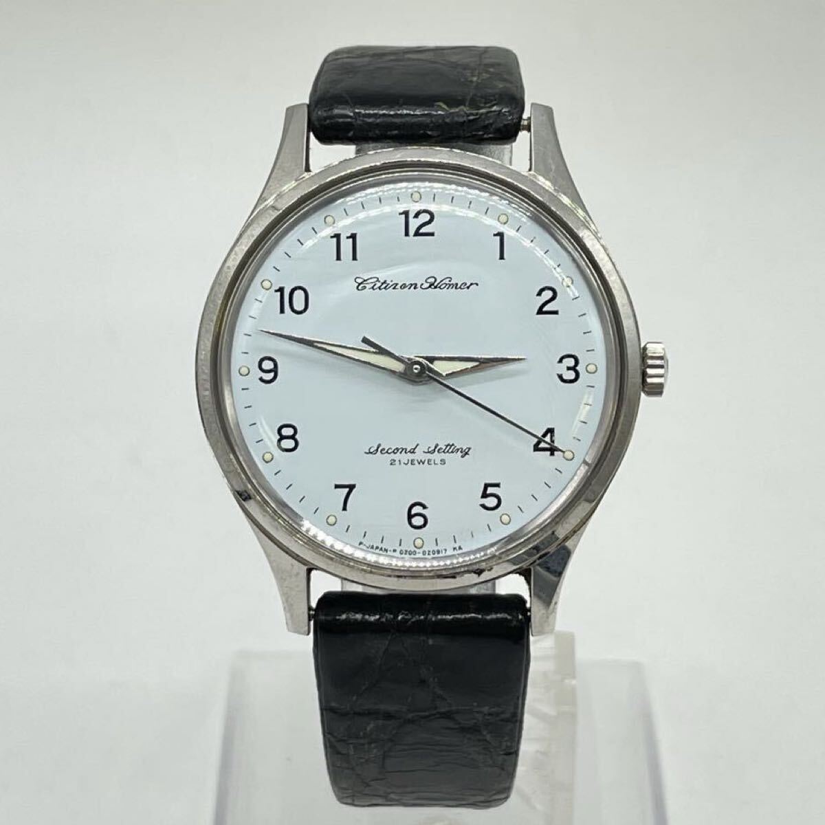 【5M2】1円スタート CITIZEN HOMER Second Setting 21JEWELS / 0200-020917 国鉄 中自 昭56 13 シチズン ホーマー 21石 腕時計 手巻き