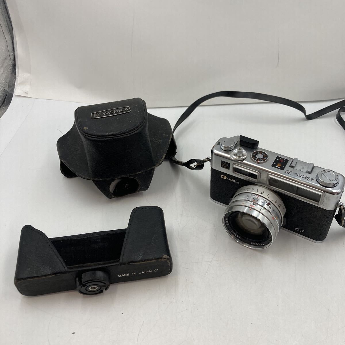 ♪YASHIC Electro 35 レンズ YASHINON-DN1:1.7 45mm フィルムカメラ レンジファインダーカメラ ケース有り 通電未確認