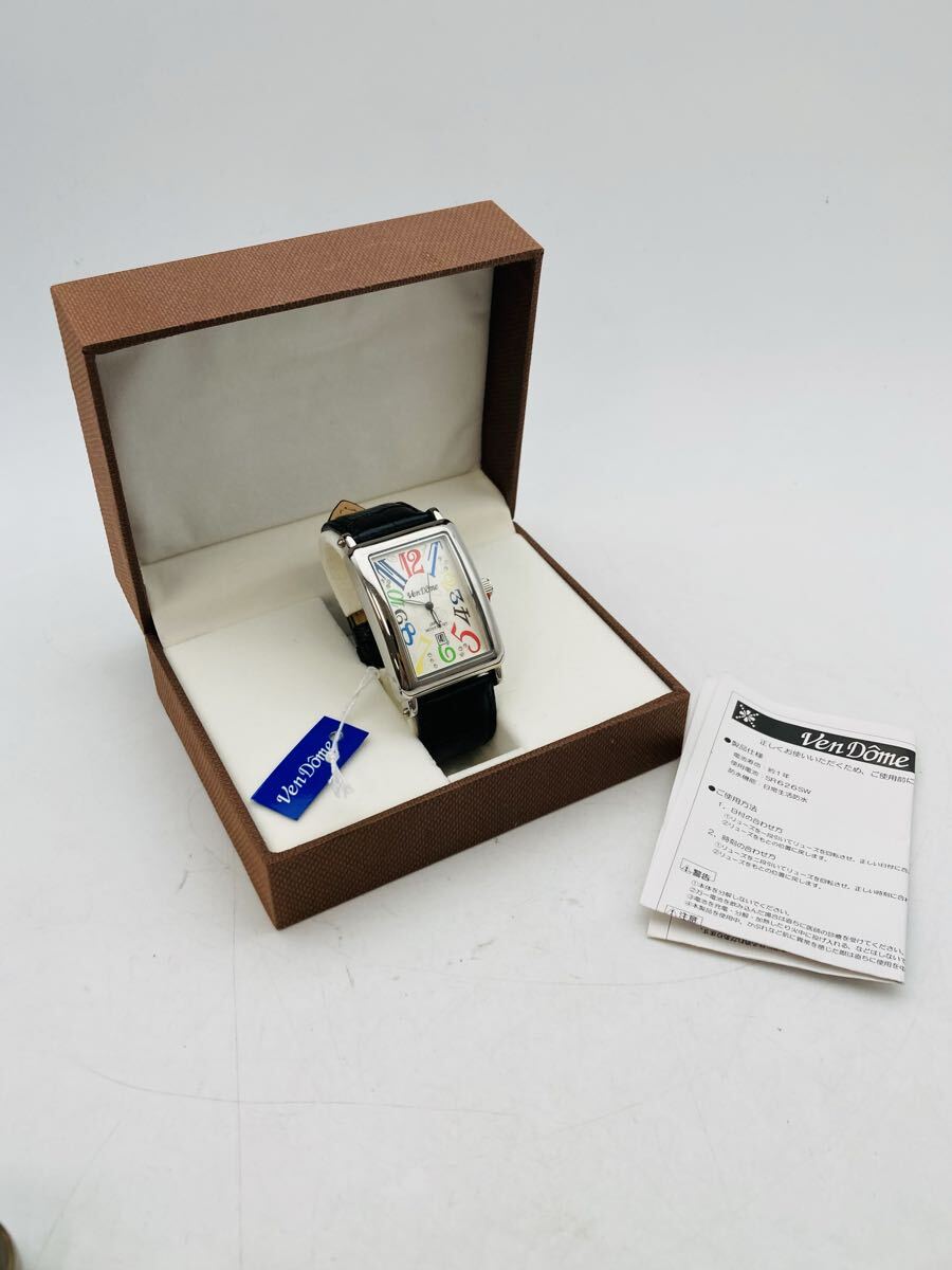 □ VenDome JAPAN MOVEMENT 0153 ヴェンドーム ジャパンムーブメント 腕時計 ウォッチ アクセサリー ファッション小物 不動品 ケース付