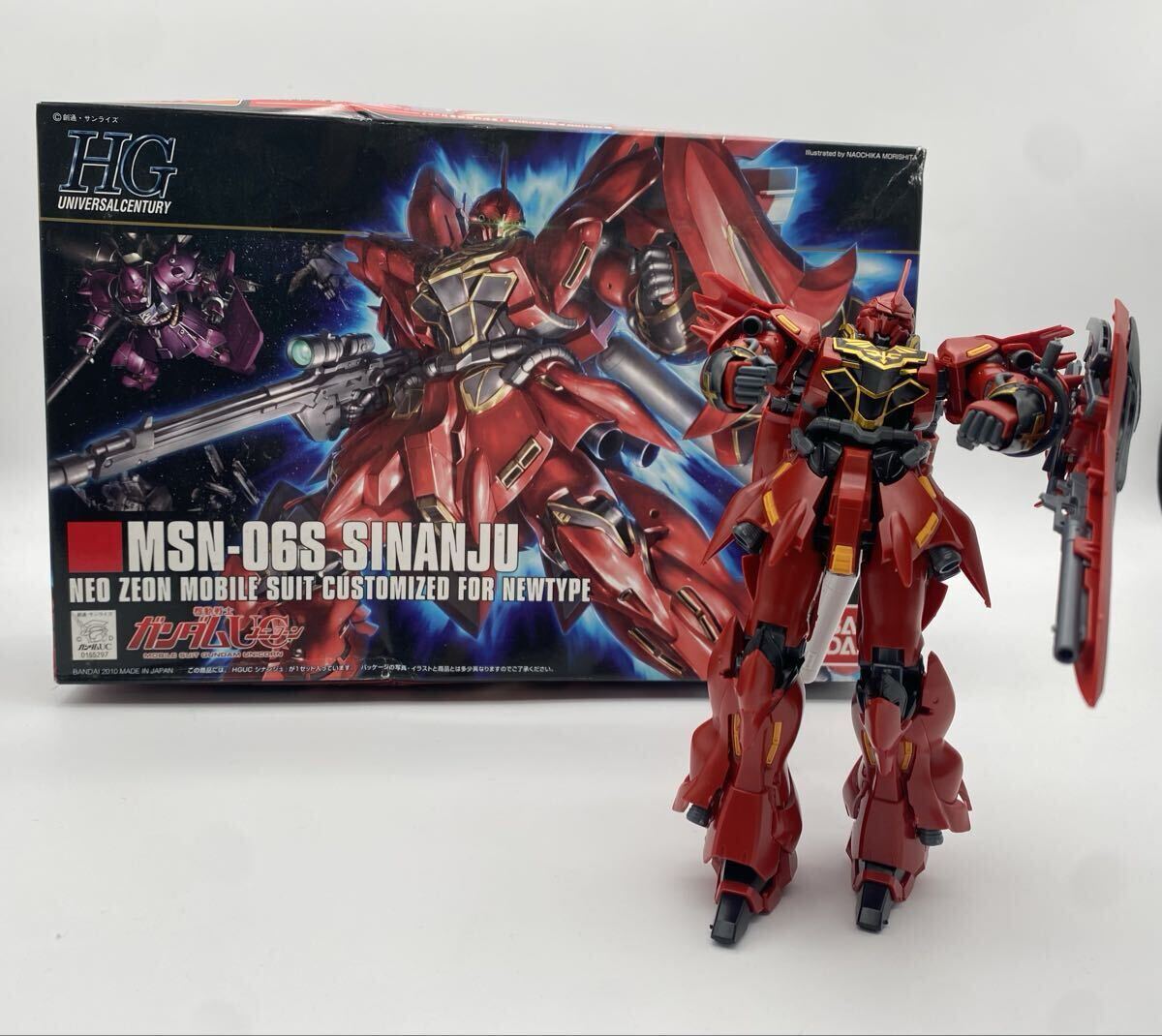 【1円スタート】機動戦士ガンダム ユニコーン UC 1/144 MSN-06S SINANJU シナンジュ HG プラモデル　組み立て済み　0165297-2600