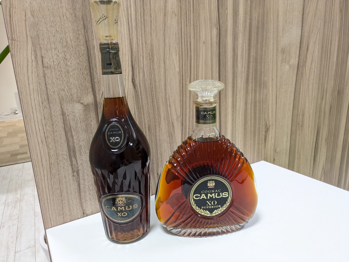 CAMUS カミュ XO ロングネック 1000ml、カミュ XO スペリオール 40% 1000ml COGNAC コニャック未開栓 自宅保管品 古酒 洋酒◆31851，2