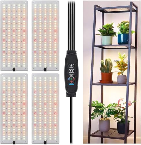 ★新品★Aokson LED植物育成ライト 調光可能 暖色系 超薄型 フルスペクトル 24hサイクル 3h/9h/12hタイマー付