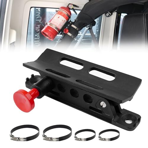 ★新品★車用消火器ホルダー クイックリリース車載消火器ブラケット 4つ調整可能クランプ 付き バイク 携行缶ホルダー車 家庭用消火