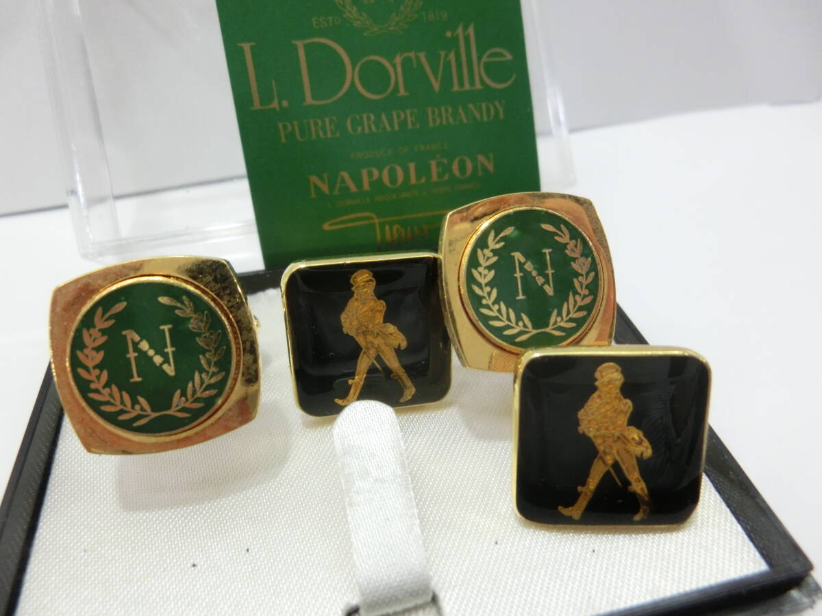 レア/ L.Dorville Napoleon ル ドーヴィル ナポレオン◆JOHNNIE WALKER.ジョニーウォーカー◆カフス/ブランデー.ウイスキー/２点.セット