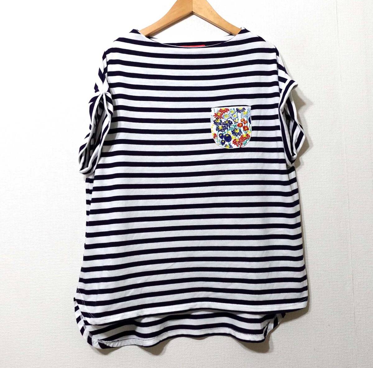 【送料無料】グラニフシャツ/ボーダー　カットソー　レディースFサイズ　毛羽立ちあり　Design Tshirts Store graniph