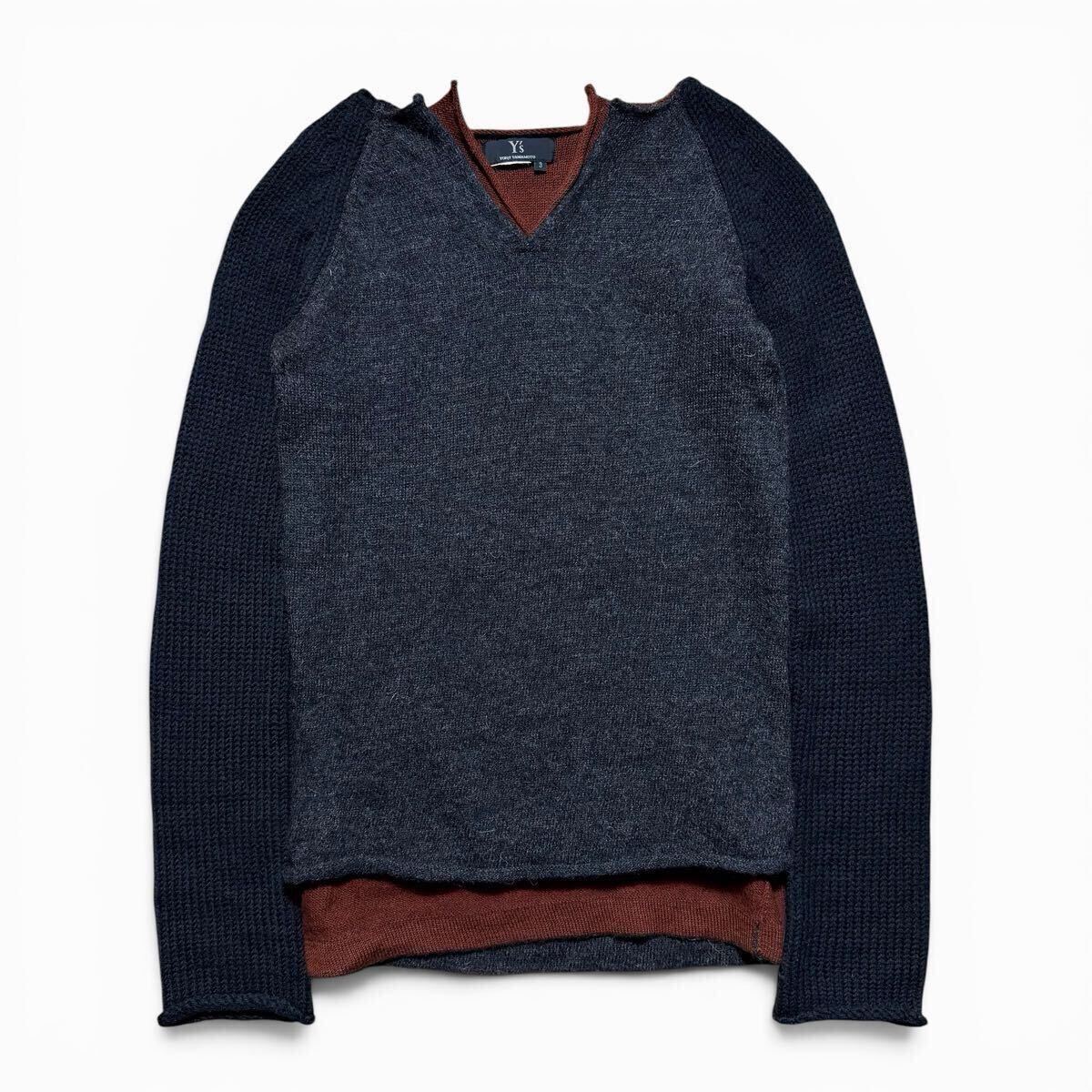 Y’s layered docking knit sweater Yohji Yamamoto archive collection vintage ワイズ ヨウジヤマモト ニットセーター