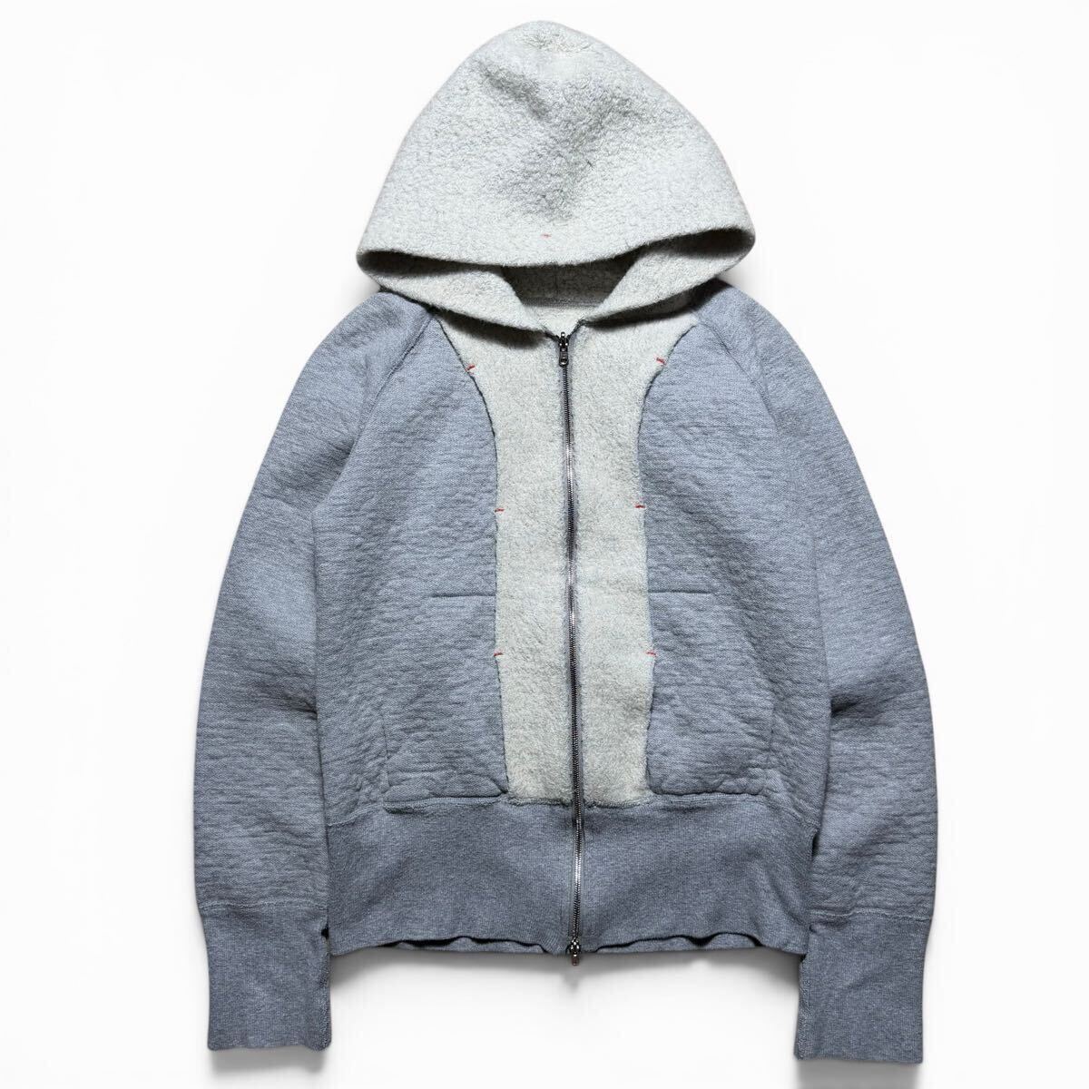 11AW Y’s reversible wool mix paneled knit hoodie Yohji Yamamoto Japanese label archive collection vintage ワイズ ヨウジヤマモト