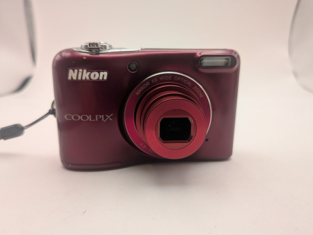 HT017 【通電確認済】 ニコン Nikon COOLPIX L32 クールピクス 赤 レッド コンパクトデジタルカメラ