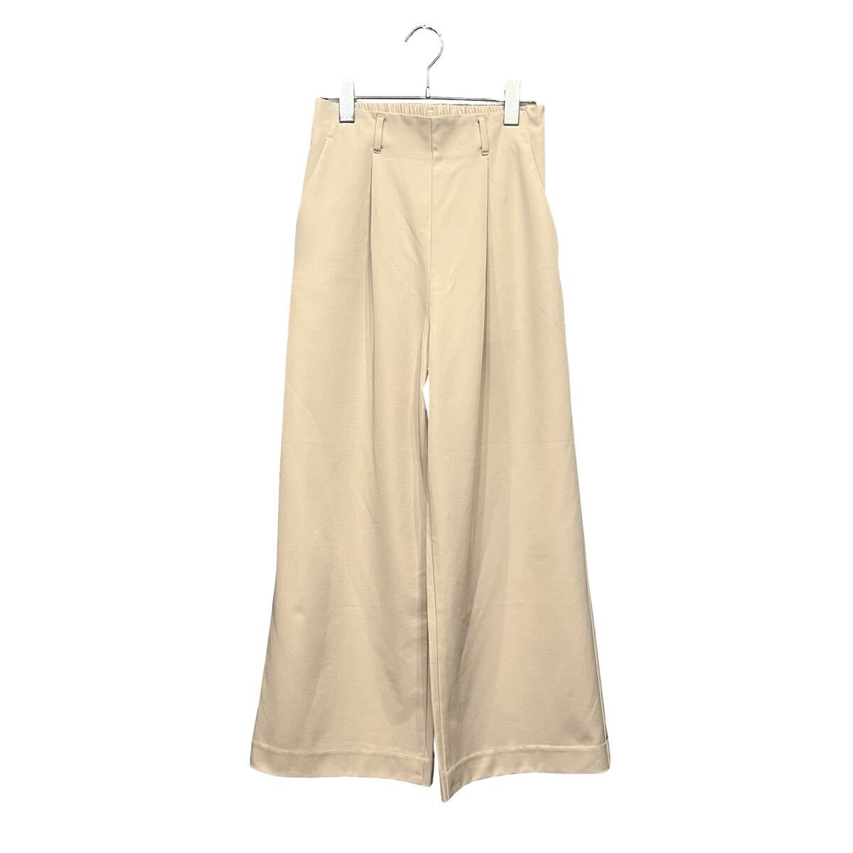 ※1 ROPE PICNIC ロペピクニック イージーワイドスラックス ベージュ センタープレス ベルトループ ストレッチ素材 表記36 S相当