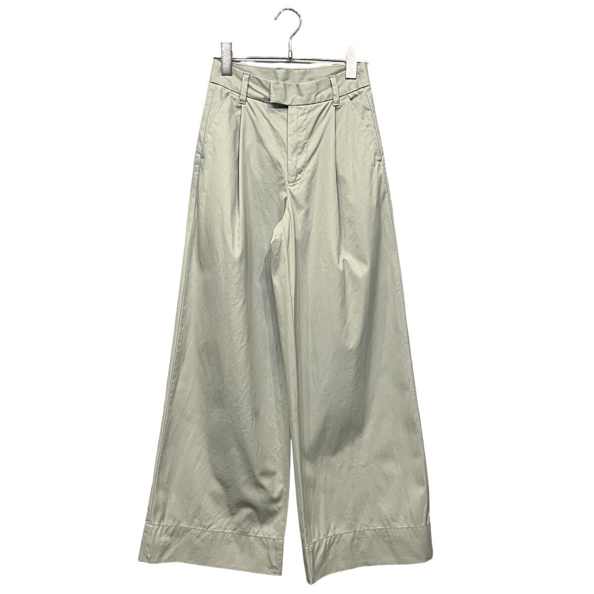 ※1 GAP ギャップ ワイドタックパンツ グリーン コットン100% 表記000 レディースXS相当