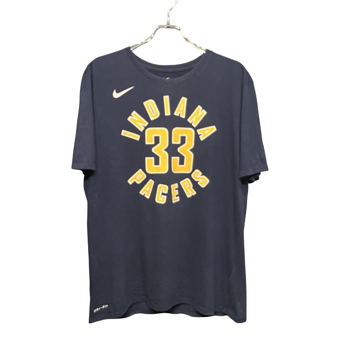 ※MT2 NIKE 半袖Tシャツ ネイビー プリント NBA インディアナペイサーズ マイルズターナー選手 コットン100% DRI-FIT サイズL