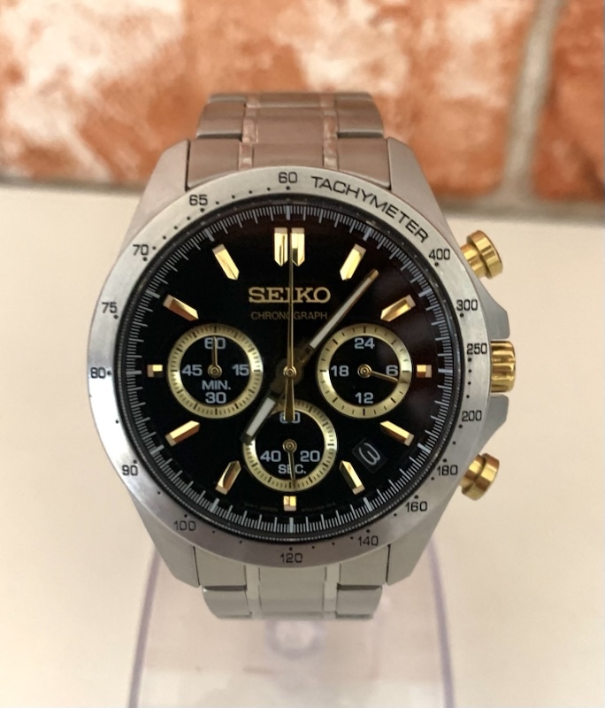 【動作品】セイコー　SEIKO　クロノグラフ　8T63-00D0　QZ　ブラック文字盤　メンズ腕時計　＃A0606②