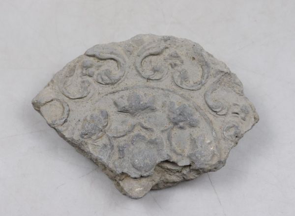 中国美術 唐時代 宝相華文 瓦片 寺院 宮殿 出土 仏教美術 TK166