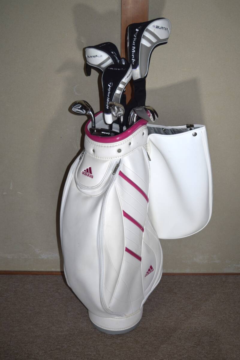 送料込み Taylor Made レディースゴルフクラブ BURNER バーナー 1.0HT◇1W/5W/U5/#7・9・PW・SW(AX-45 L)/パター/アディダスバック