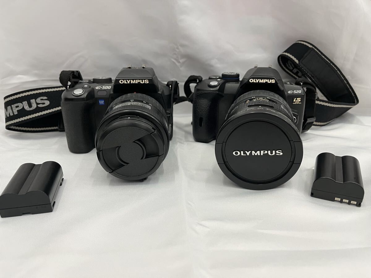OLYMPUS デジタル一眼レフカメラ オリンパス ボディ レンズ DIGITAL E500 E520 iSバッテリー　14-45mm 11-22mm 現状品　2点