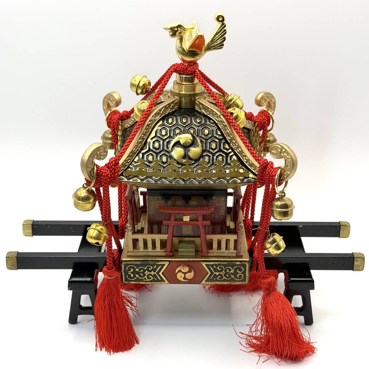 [美品精巧] 江戸神輿 神輿 お祭り 民芸 ミニチュア インテリア オブジェ 昭和レトロ 縁起物