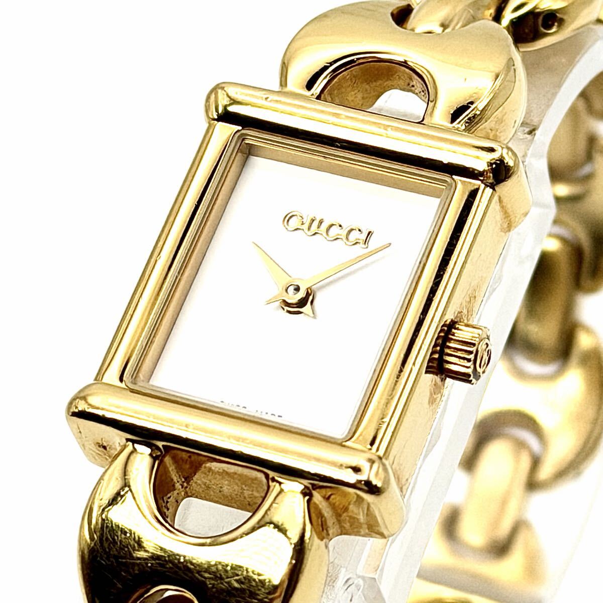 稼動 極美品 替えベルト有 GUCCI グッチ 1800L チェンジベルト ホワイト文字盤 ヴィンテージウォッチ vintage クオーツ レディース 腕時計