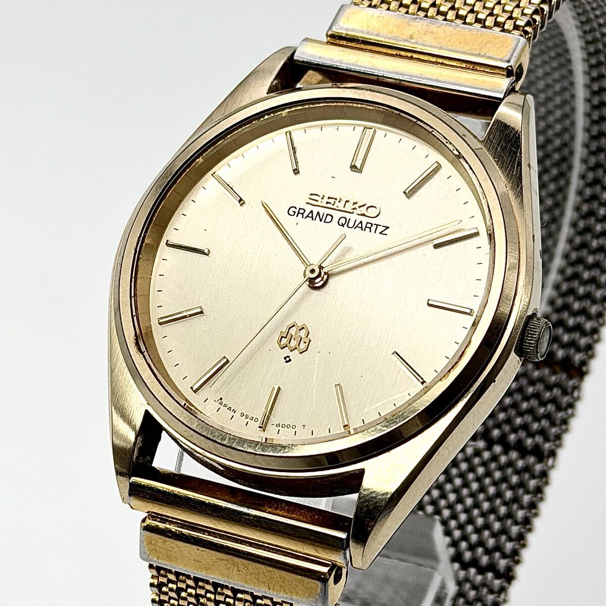 稼動 SEIKO セイコー GRAND QUARTZ グランドクオーツ 9940-8010 ツインクオーツ ゴールド文字盤 ヴィンテージウォッチ vintage 腕時計