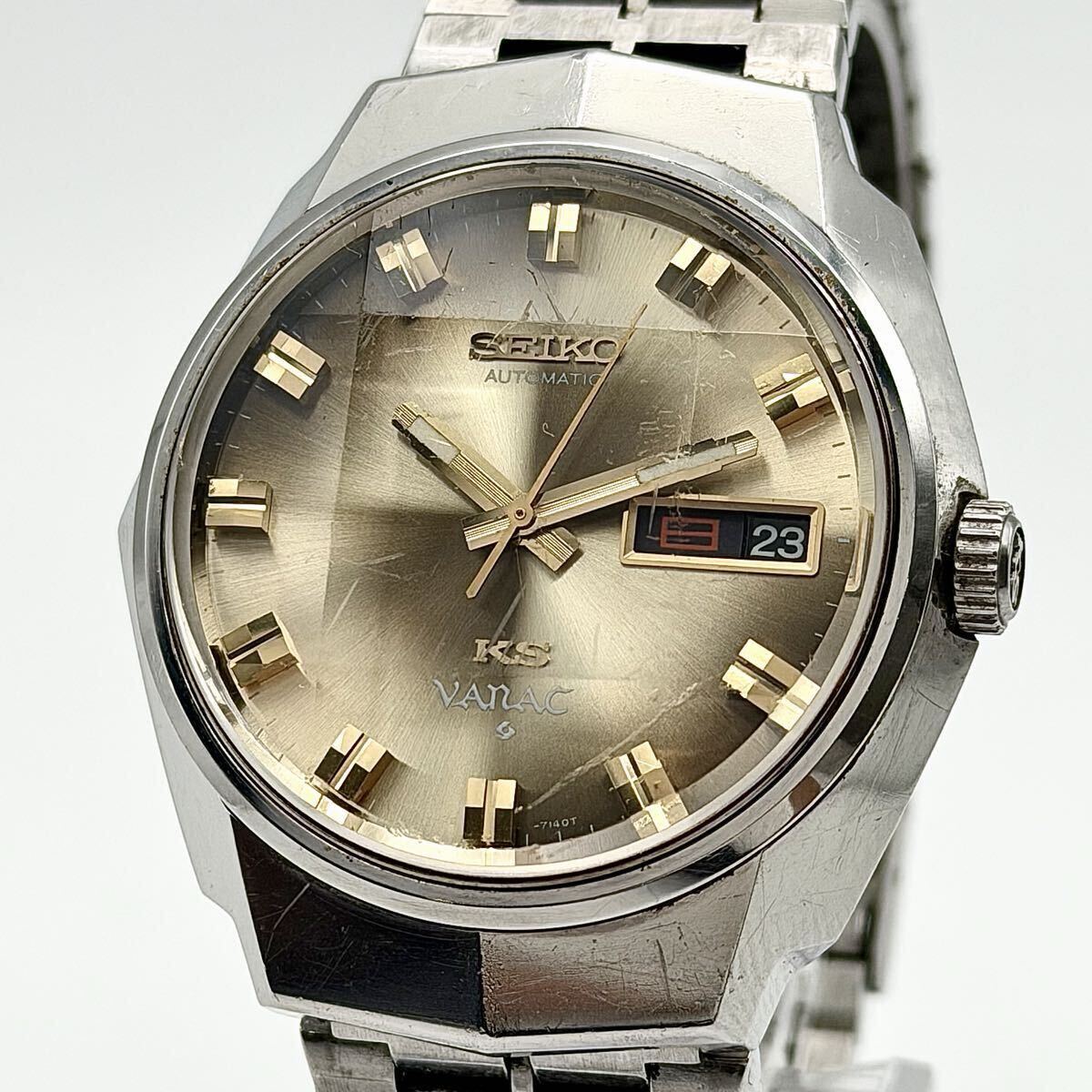 稼動 希少品 1972年5月製造 KING SEIKO VANAC キングセイコー バナック 5626-7140 ゴールド文字盤 デイデイト ヴァナック vintage 腕時計