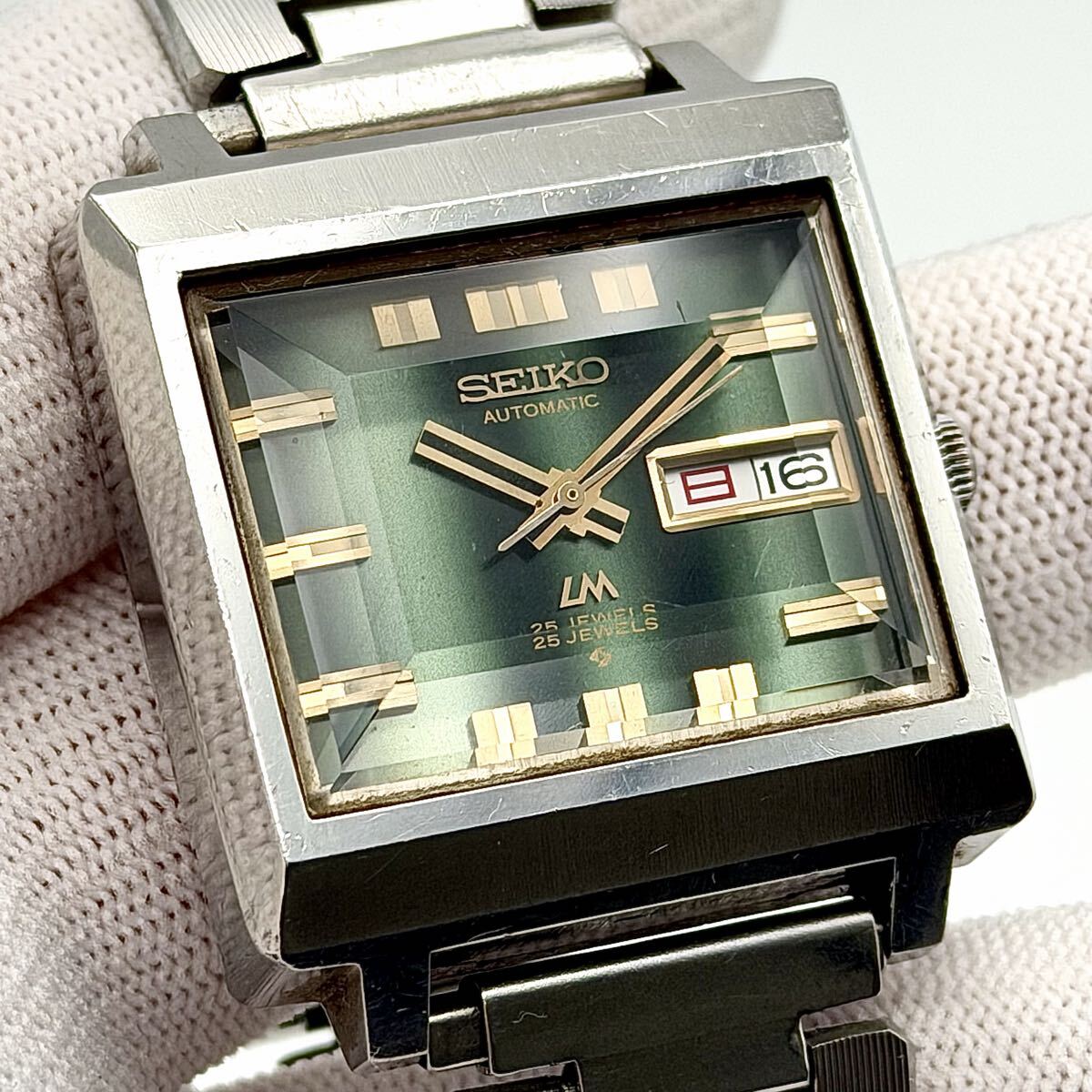 稼動 デッドストック 1972年2月製造 SEIKO セイコー LM ロードマチック デイデイト 5606-5080 カットガラス ヴィンテージウォッチ 腕時計