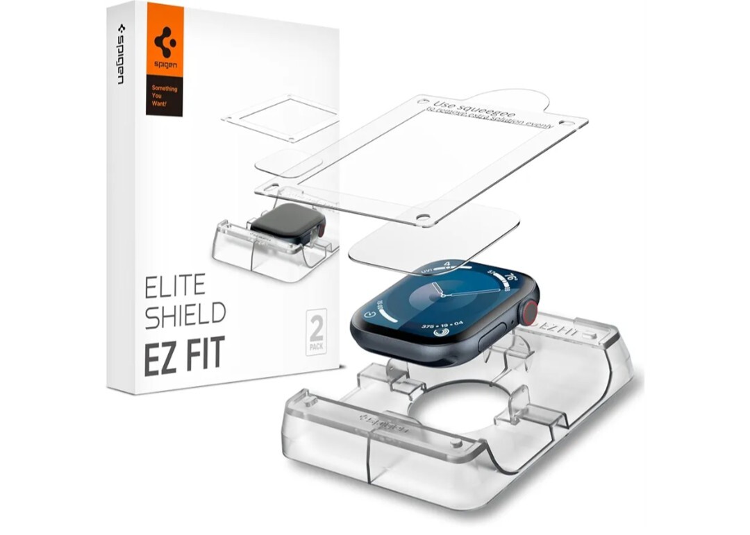 y062019g Spigen Apple Watch 46mm フィルム 貼り付けキット 保護フィルム 2枚入