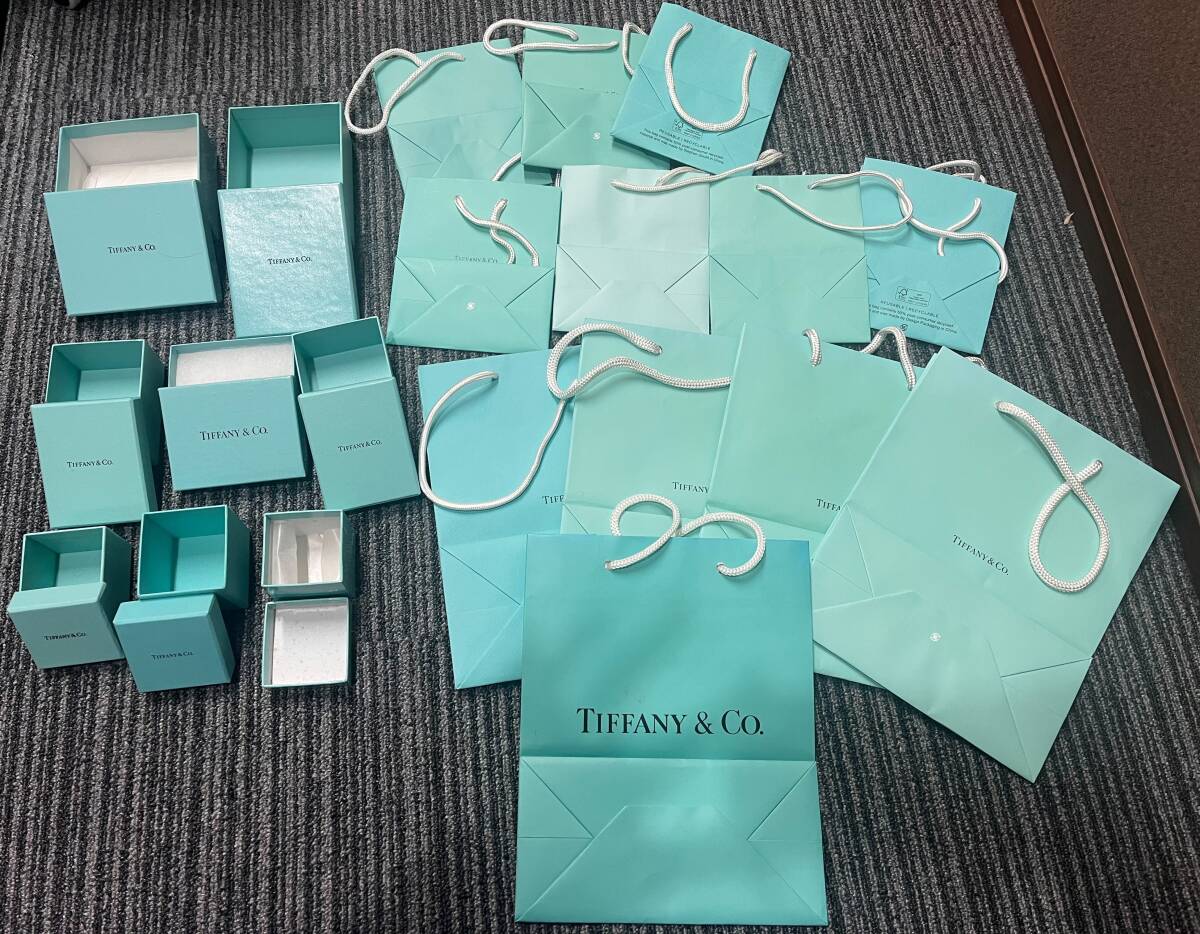80*葉★ティファニー TIFFANY 空箱 保存袋 ショッパー まとめて シルバー 
