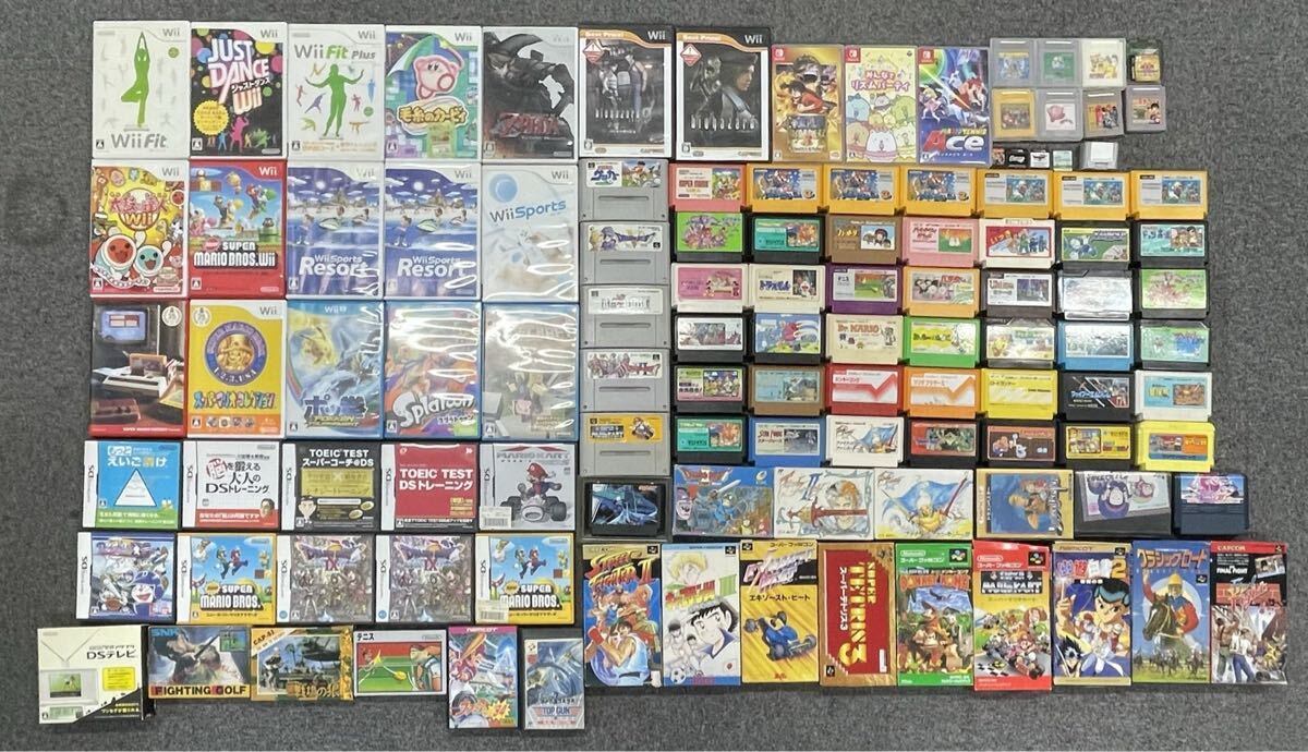 0J-5-73 ゲームカセット まとめ 大量 ファミコン スパファミ Wii DS Switch CAPCOM 箱付き（6.7枚目中身無し） ジャンク 動作通電未確認