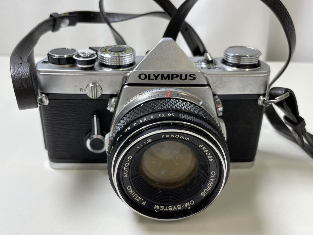 131T-5-3 OLYMPUS オリンパス フィルムカメラ OM-1 レンズ 1:1.8 F=50mm マニュアルフォーカス 動作通電未確認