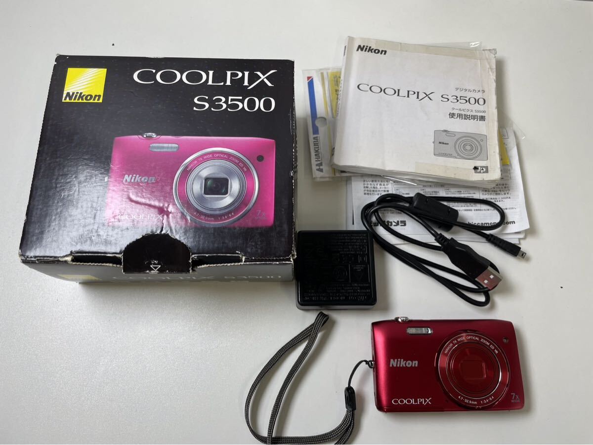 68J-5-26 Nikon COOLPIX S3500 ニコン クールピクス コンパクトデジタルカメラ コンデジ デジカメ レッド 動作通電未確認