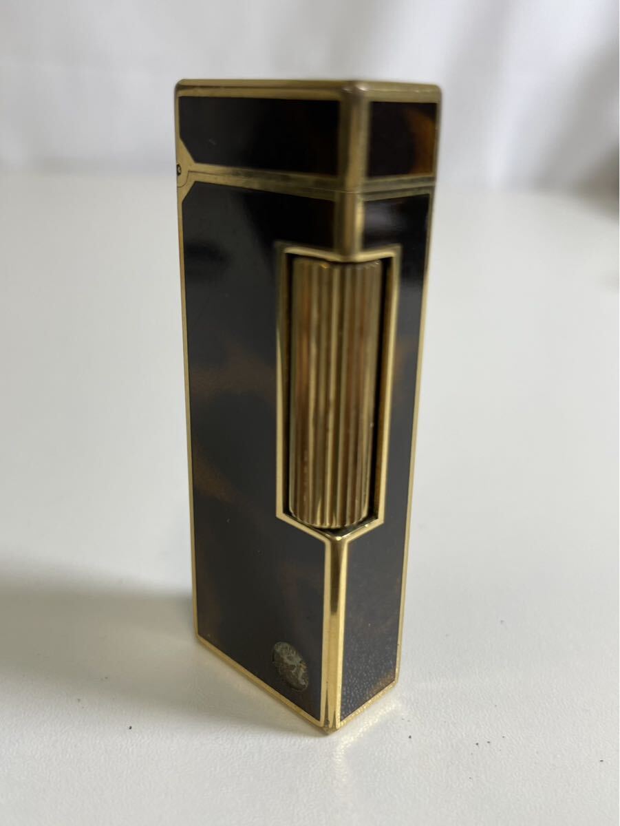 47T-5-4 dunhill ダンヒル ローラー ガスライター ゴールド マーブル 喫煙具 喫煙グッズ ジャンク 着火火花未確認