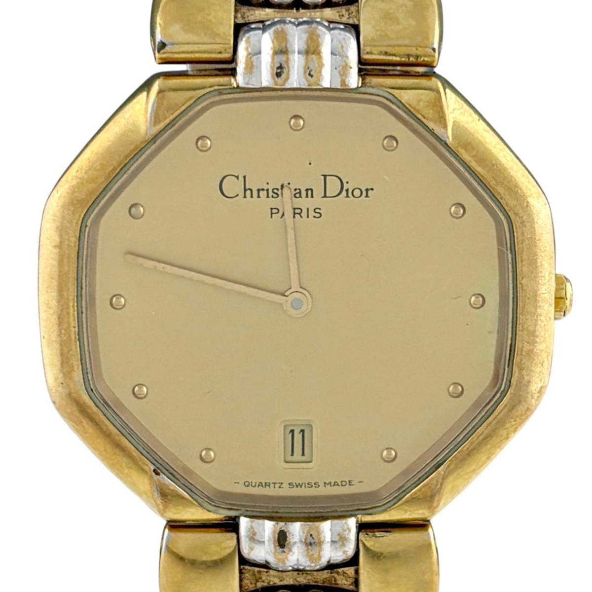 【ジャンク品】クリスチャンディオール Christian Dior オクタゴン 45.134 GP/SS 腕時計 クォーツ 【中古】