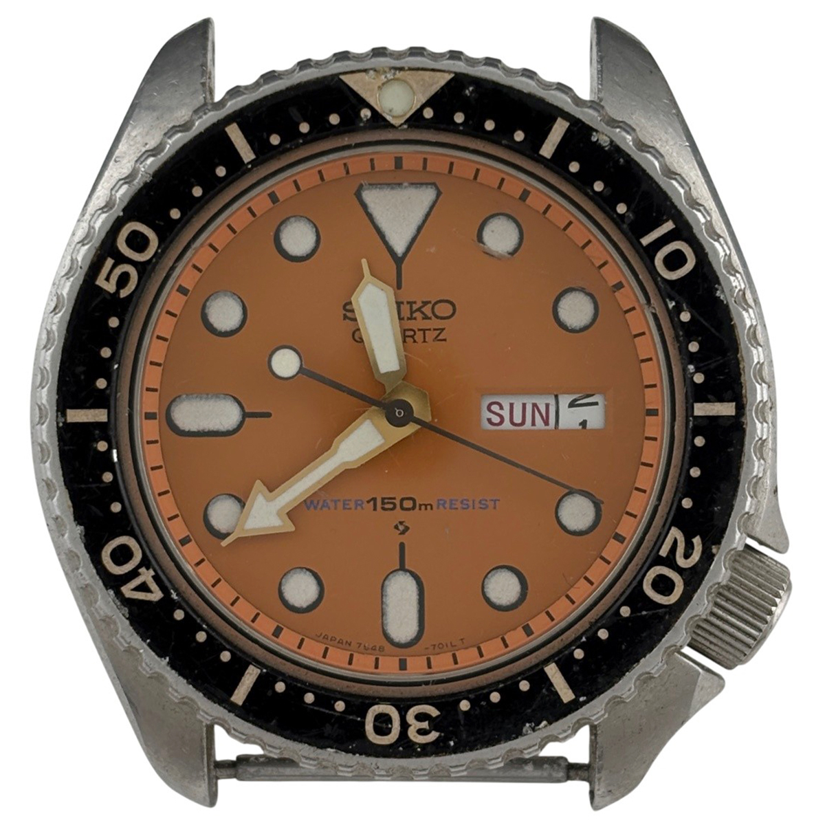 【ジャンク品】 セイコー SEIKO ダイバーズ 7548-7000 オレンジ文字盤 腕時計 クォーツ 【中古】