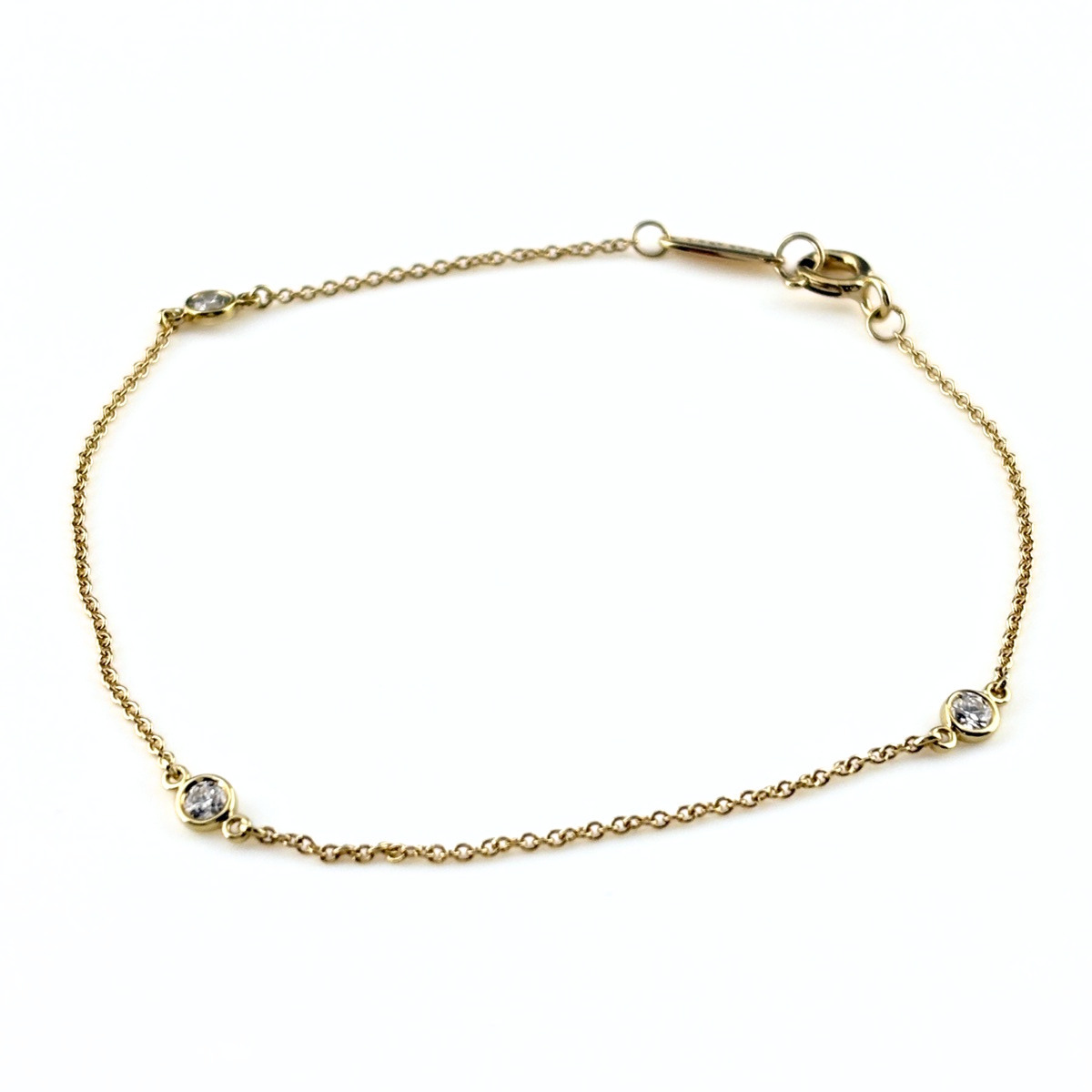 ティファニー TIFFANY&Co. バイザヤードブレスレット YG イエローゴールド 腕輪 メレダイヤ 750 ダイヤモンド レディース 【中古】