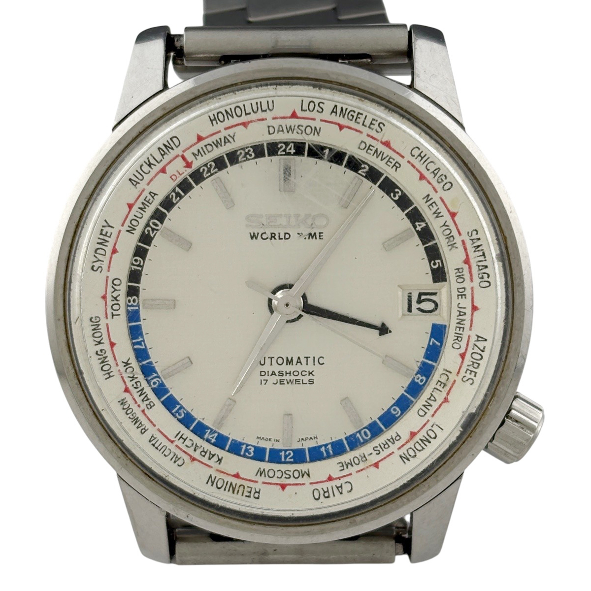 【ジャンク品】セイコー SEIKO ワールドタイム 6217-7000 腕時計 自動巻き 【中古】