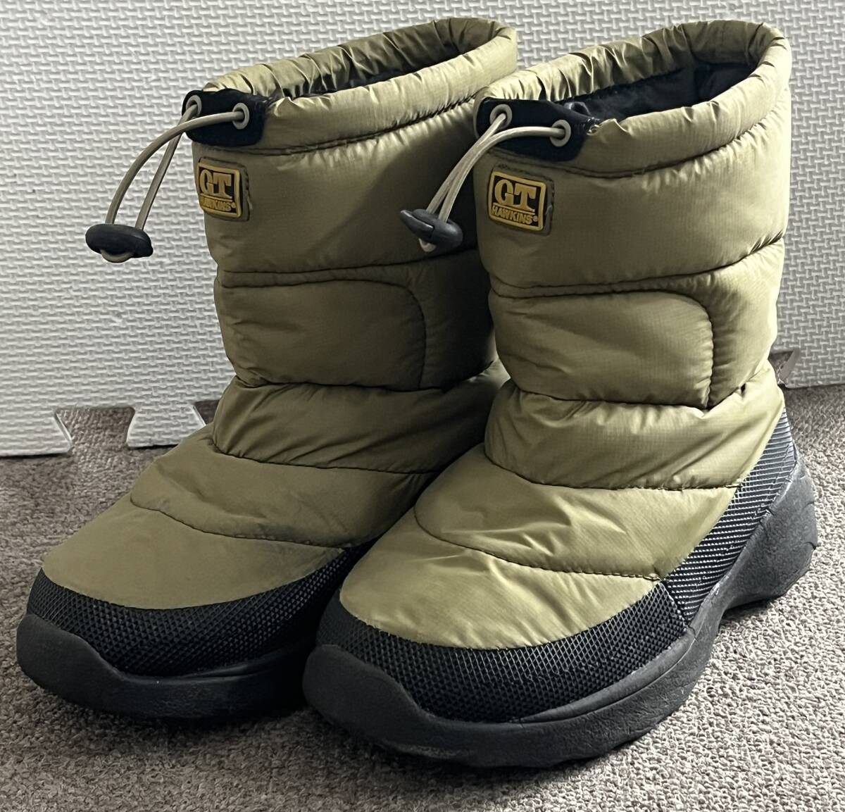 【1円スタート】GT HAWKINS ホーキンス キッズ スノーブーツ 21cm カーキ 防寒 雪遊び 子供用 現状品 中古品 サイン有傷汚れ有