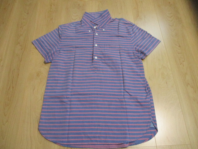 【used・美品】GAP(ギャップ)　プルオーバー(かぶり・ハーフオープン）ストライプシャツ　サイズM(日本サイズL相当)