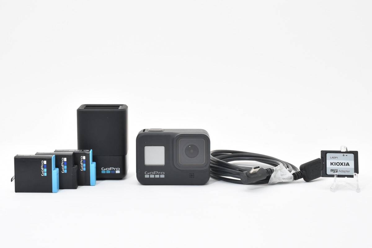 ゴープロ Gopro HERO 8 BLACK アクションカム【バッテリー3個付き】 ♯D4002D9006000G