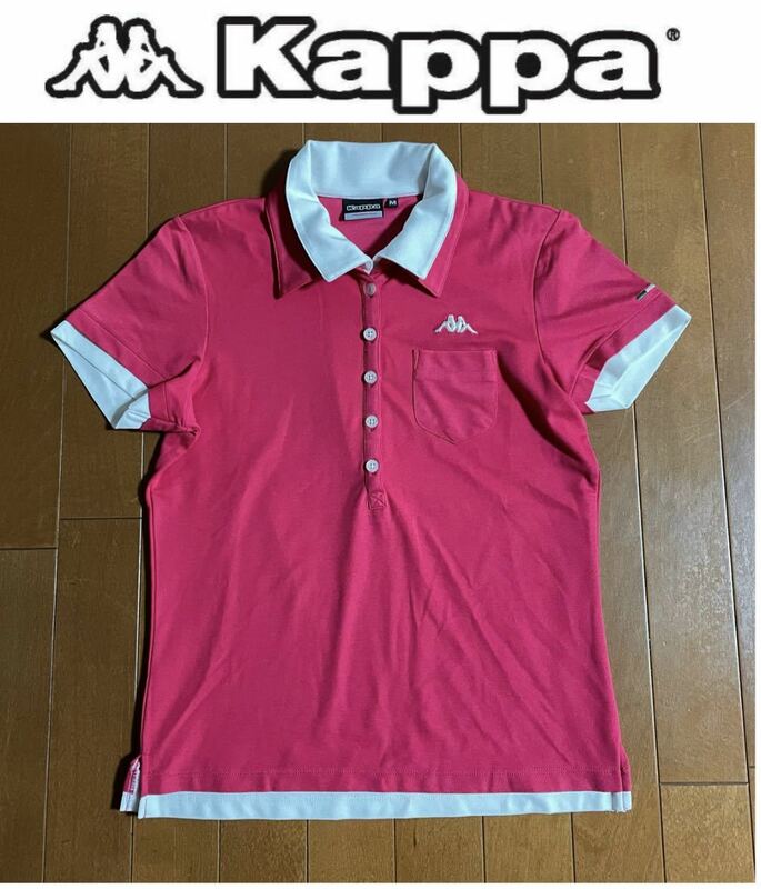 ★Kappa Golf カッパゴルフ★さらっと着心地！ピンクカラー重ね着風レディースストレッチ半袖シャツ/Ｍ