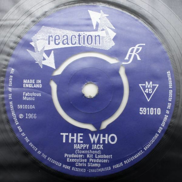 T-509 UK盤 The WhoHappy Jack / I've Been Away　ザ・フー 591010 Mono 45 RPM