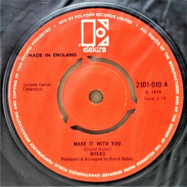 T-514 UK盤 美盤 Bread Make It With You / Why Do You Keep Me Waiting ブレッド 2101-010 オリジナルスリーブ 45 RPM