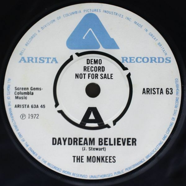 T-518 珍品 UK盤 美盤 DEMO盤 The Monkees Daydream Believer ザ・モンキーズ デイドリーム・ビリーバー オリジナルスリーブ 45 RPM