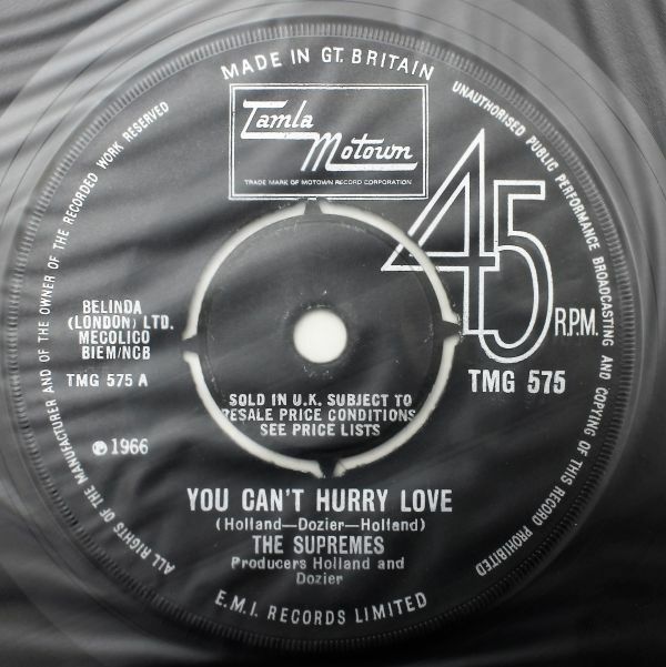 T-507 UK盤 The Supremes You Can't Hurry Love / Put Yourself In My Place シュープリームス スプリームス TMG 575 45 RPM
