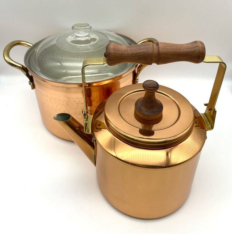 銅製20cm両手鍋/銅製ケトル2L